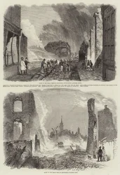 Ruinen des großen Feuers in Gravesend